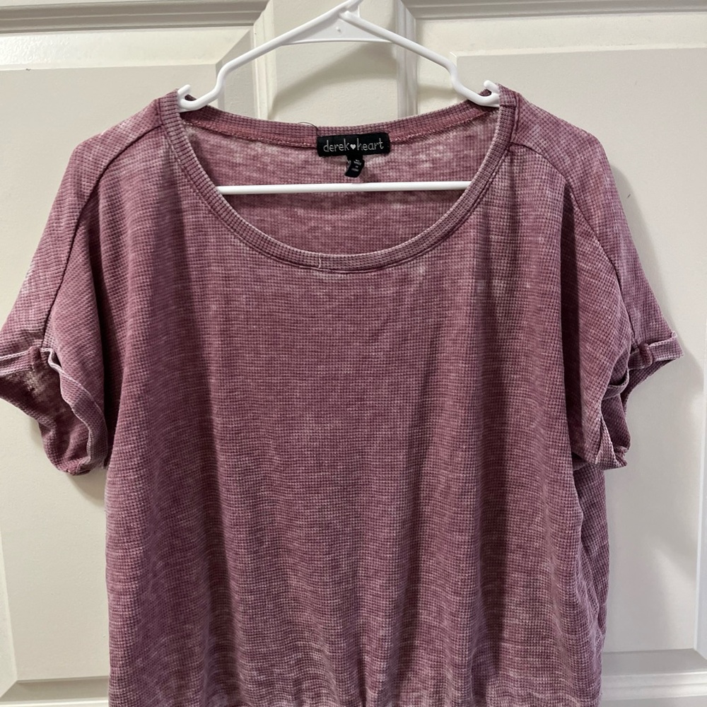 Derek Heart Mauve Short Sleeve Crop Top